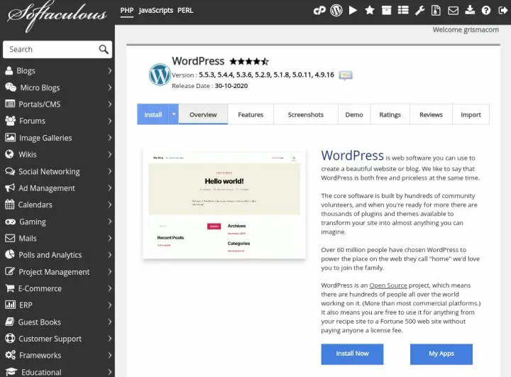 Wordpress installer