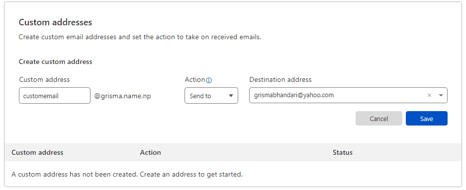 Creating a custom email address for free