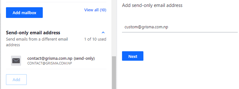 setting up custom email address