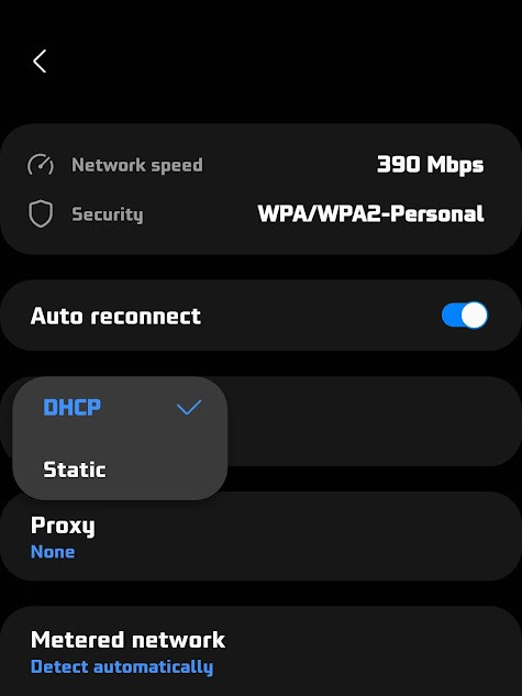 Static DNS setting for WIFI